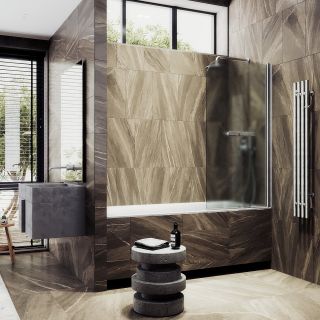 Шторка на ванну MaybahGlass MGV-775-5 50см хром матовый